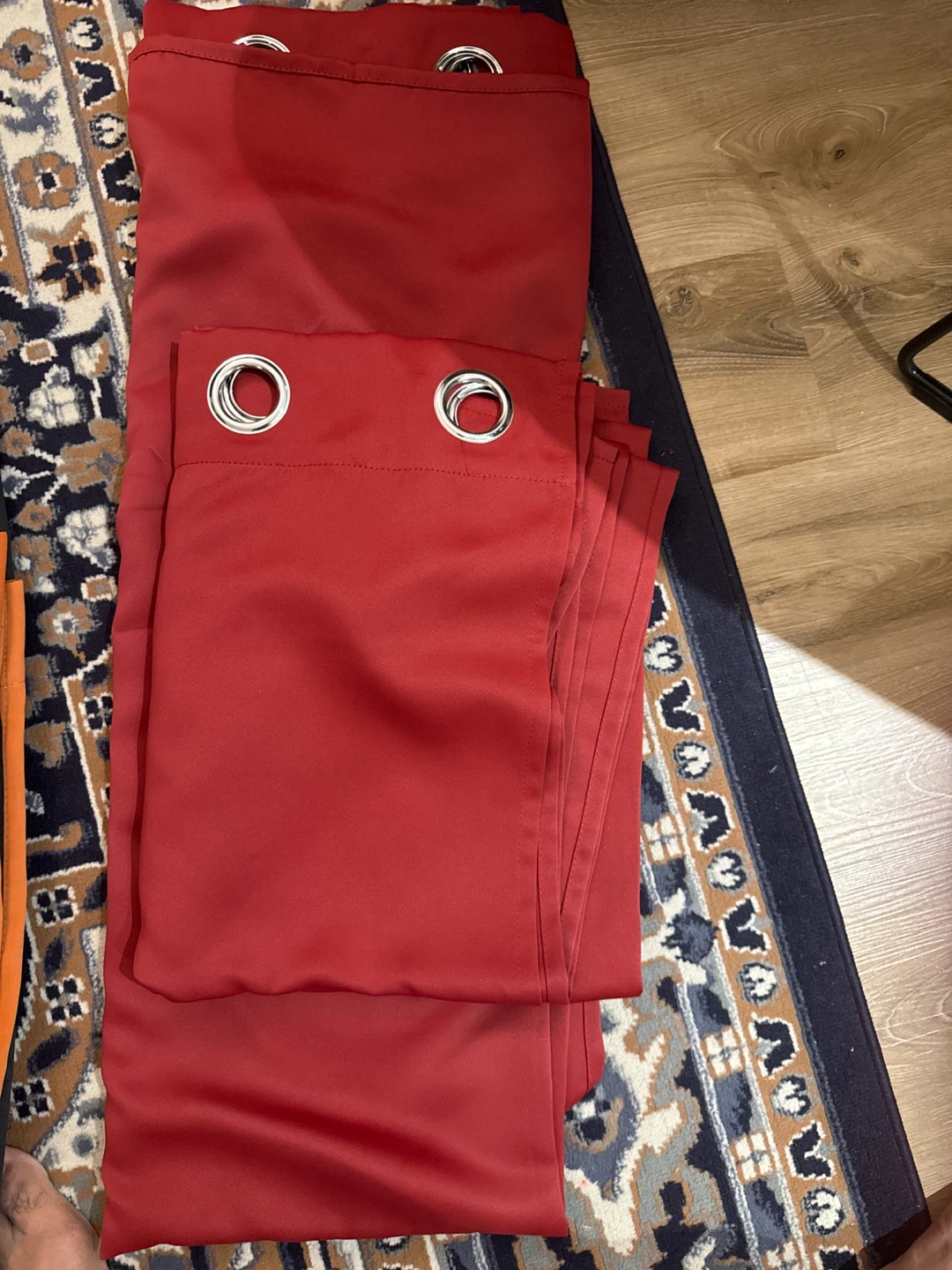 Burgundy Red Grommet Curtains - Set of 2