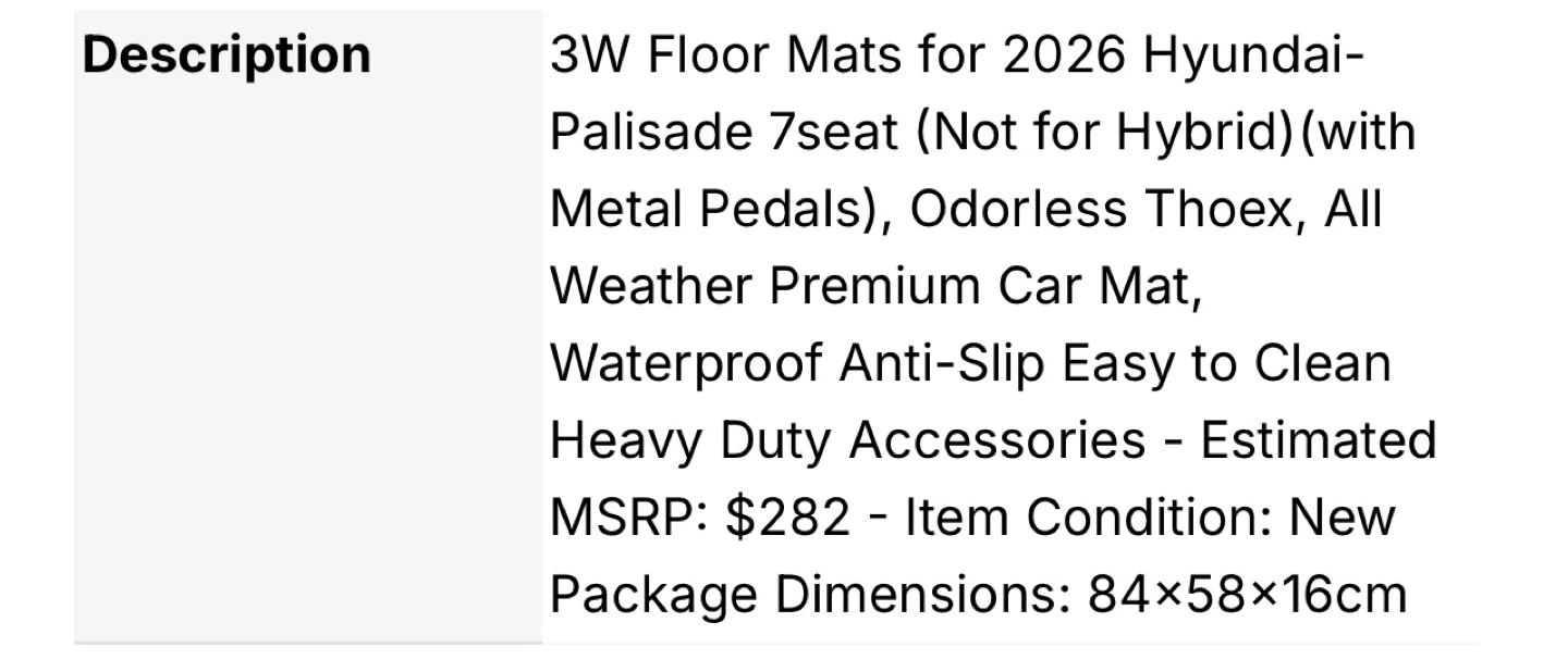 Mats for Hyundai Palisade 7 Seat - photo 2