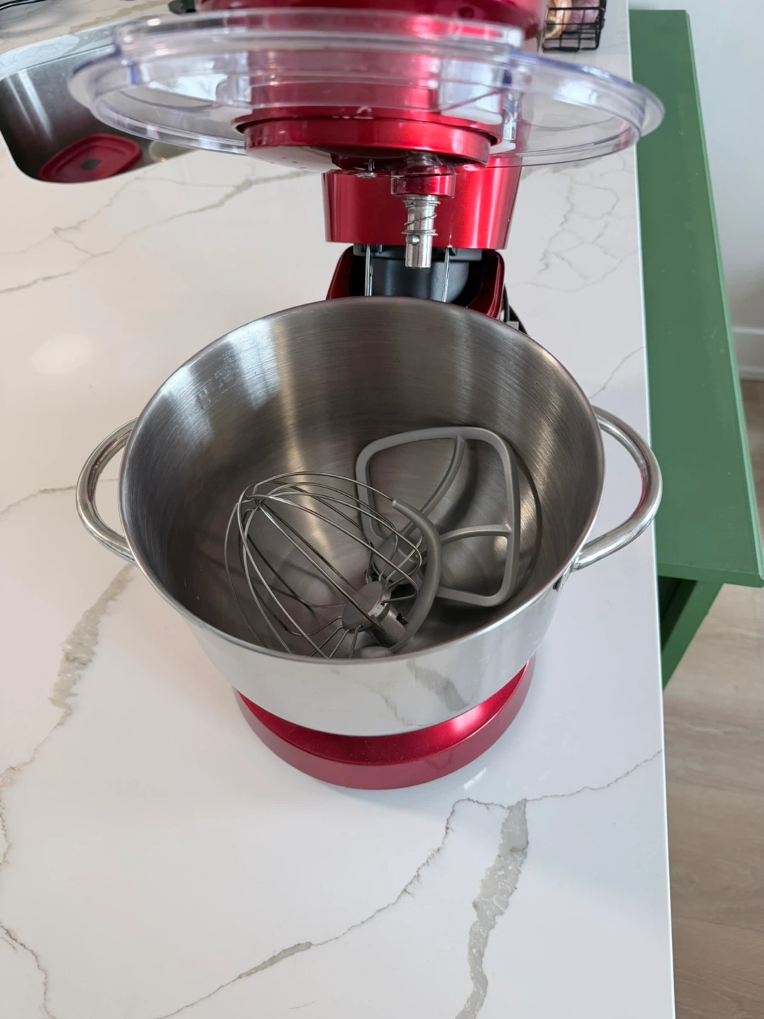 AUCMA Red Stand Mixer with Stainless Steel Bowl - photo 3