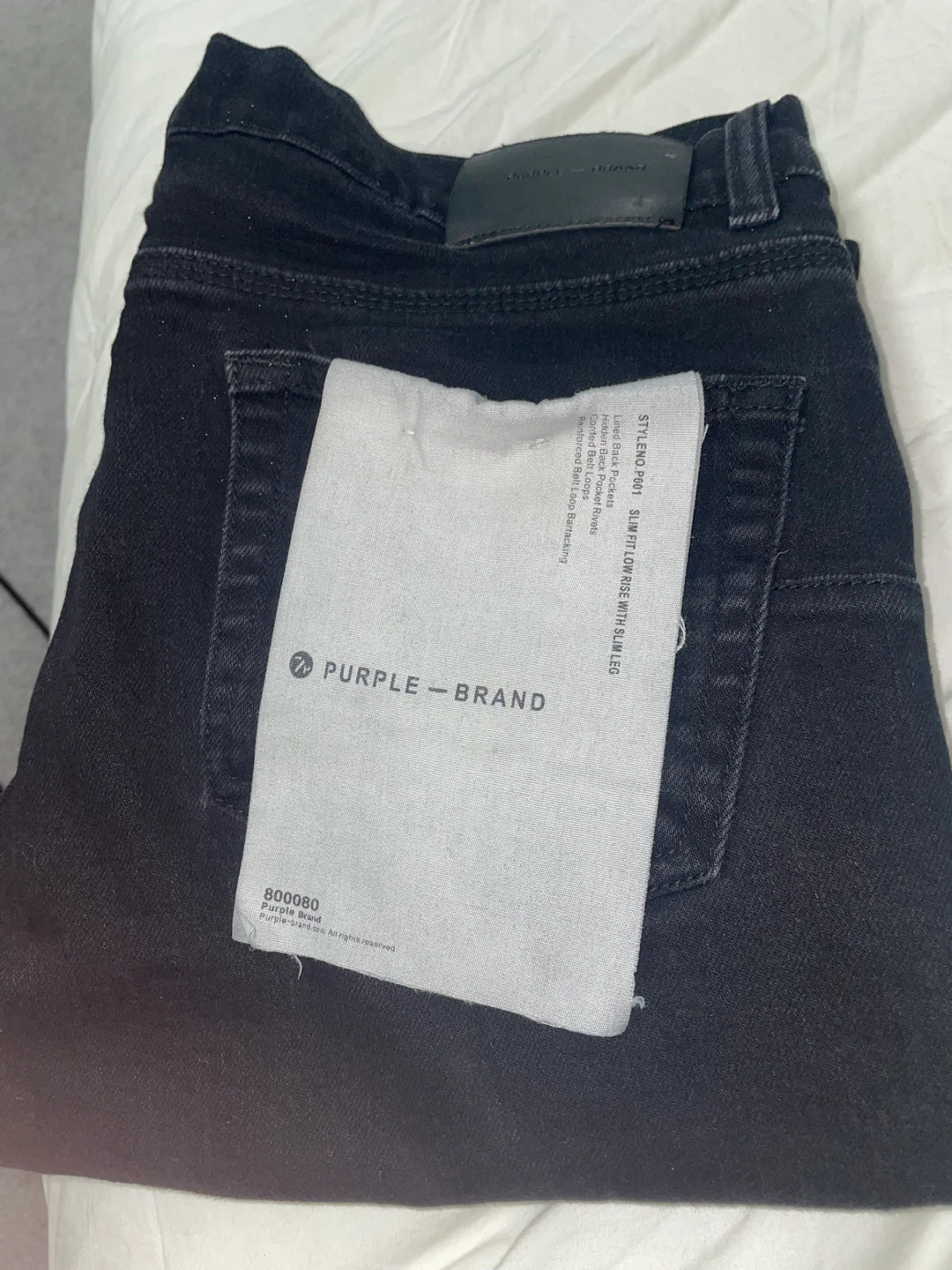 Purple Brand Black Slim Fit Low Rise Jeans