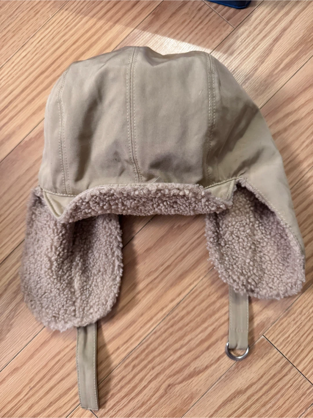 Khaki Trapper Hat with Sherpa Lining