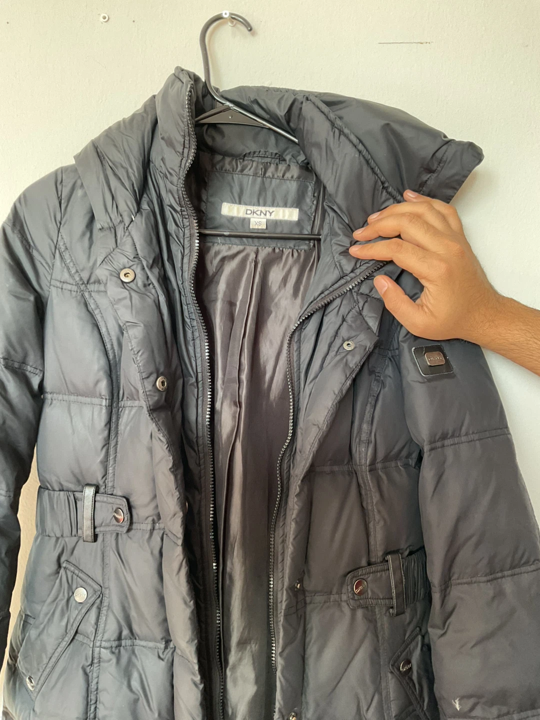 DKNY Black Puffer Coat with Hood - photo 4