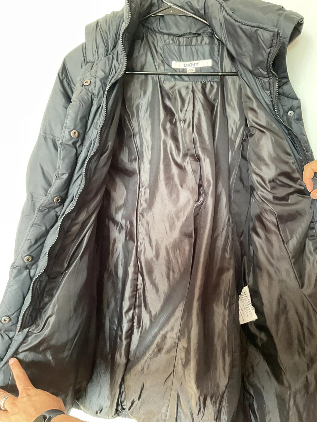 DKNY Black Puffer Coat with Hood - photo 3