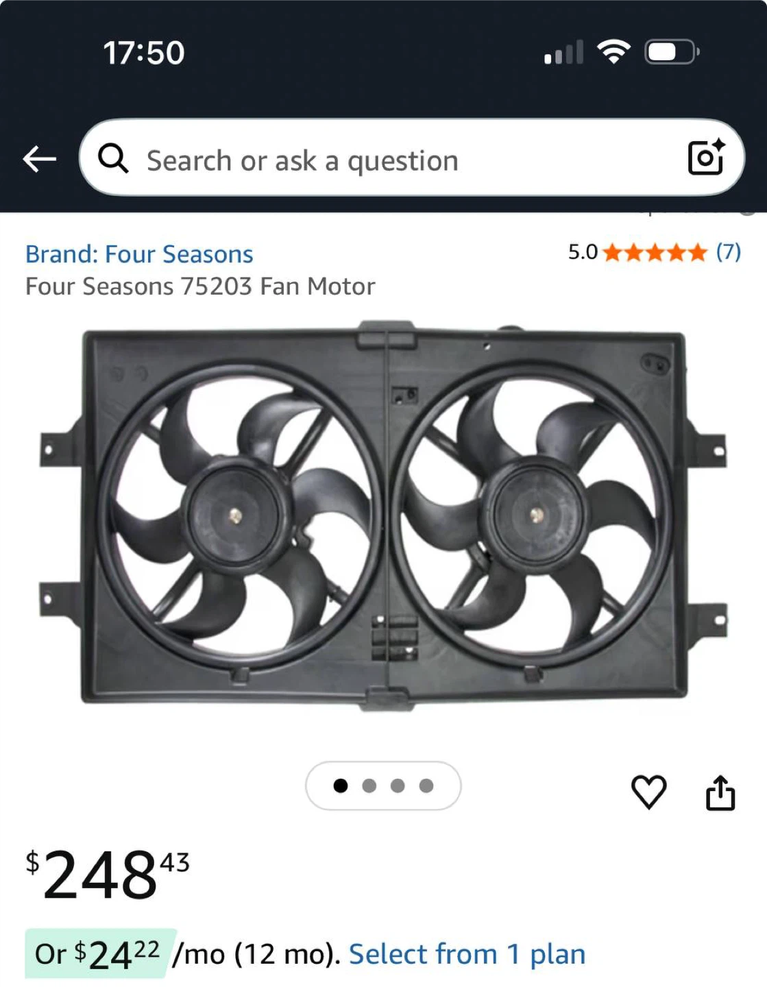 Four Seasons 75203 Radiator Cooling Fan Assembly