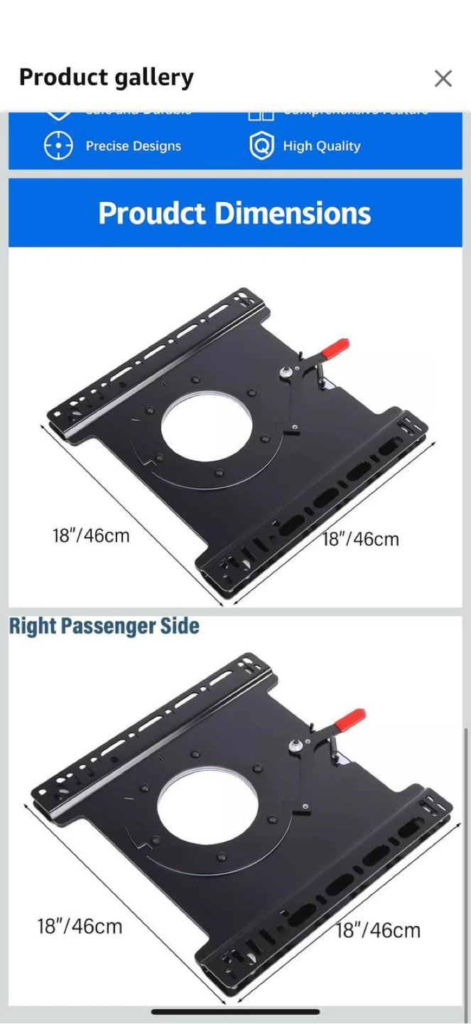 FTP004 360° Swivel Seat Base – Right Passenger Side - photo 4