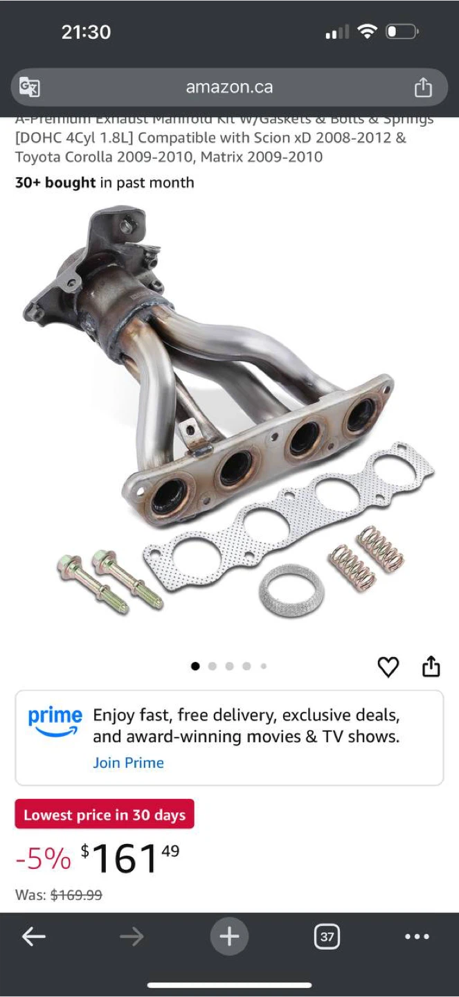 A-Premium Exhaust Manifold Kit w/ Gaskets & Hardw - photo 2