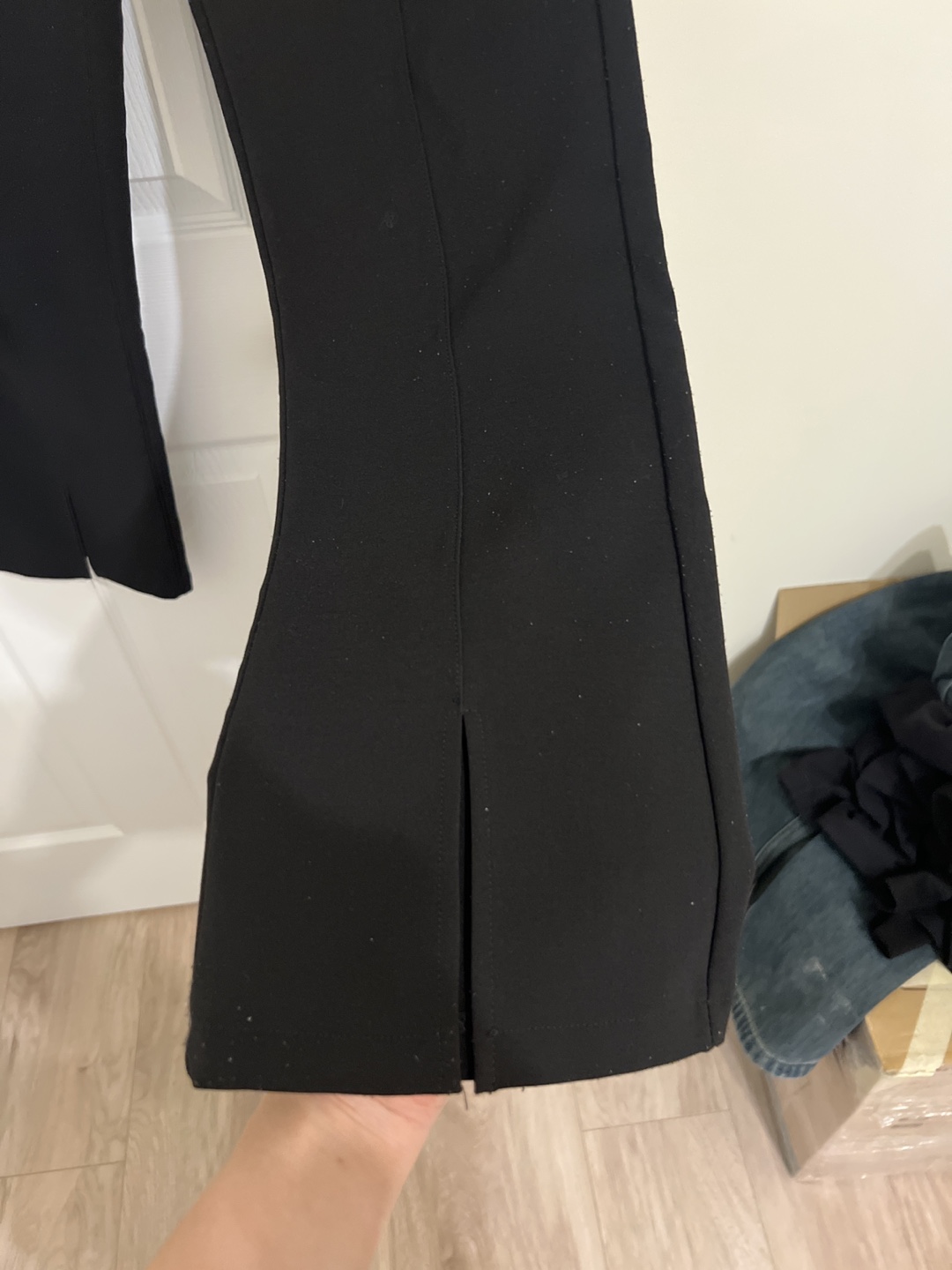 SFW Black Split Hem Cropped Pants - photo 2