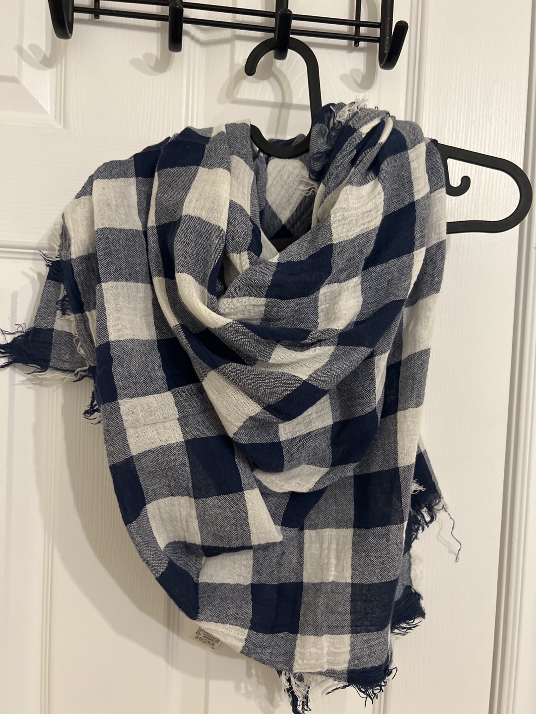 Classic Uniqlo Blue and White Plaid Scarf