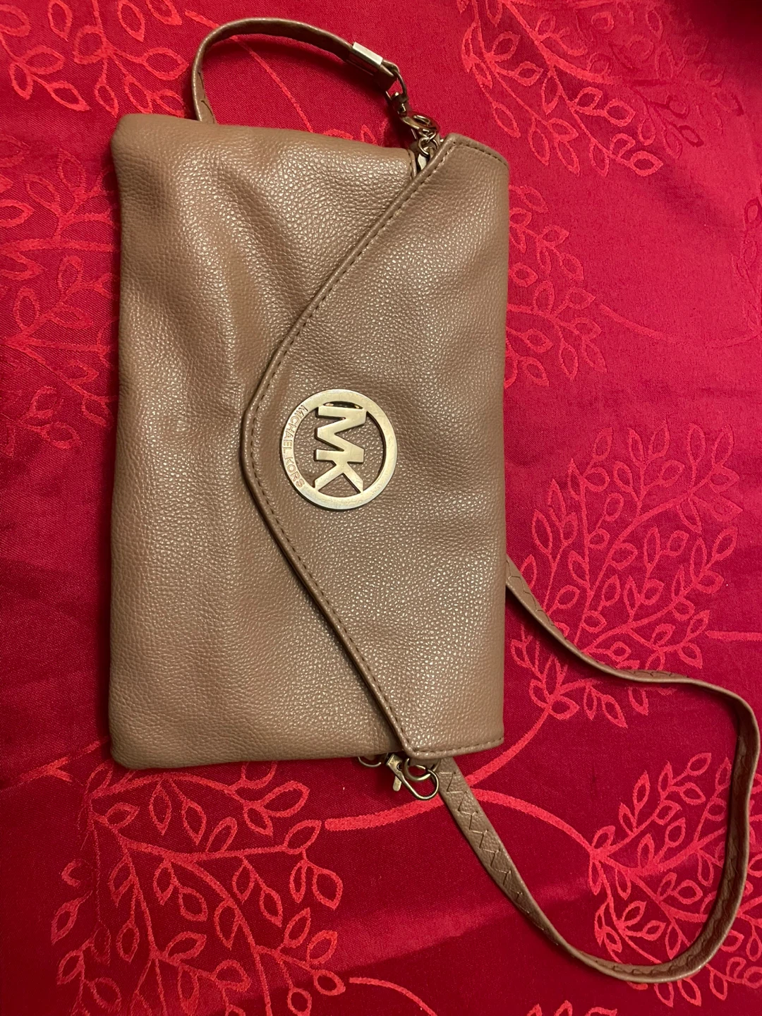 Michael Kors MK Clutch/Wallet Taupe Pebble Leather