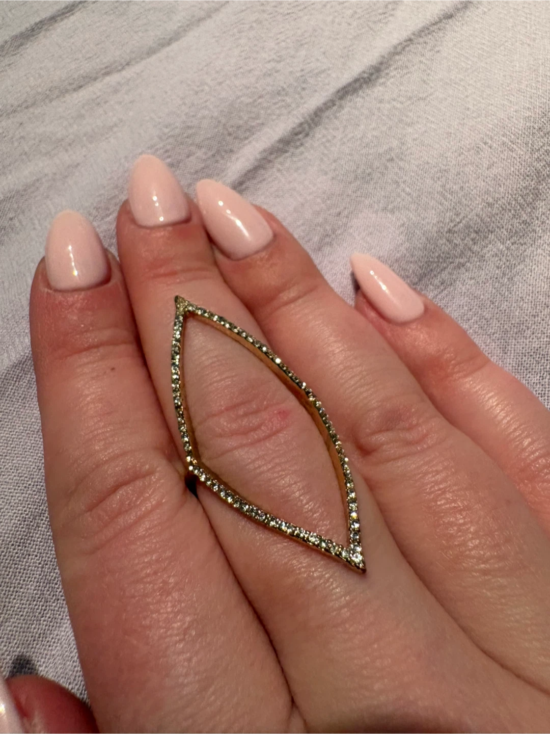 Marquise Shape Ring with Rhinestones - photo 2