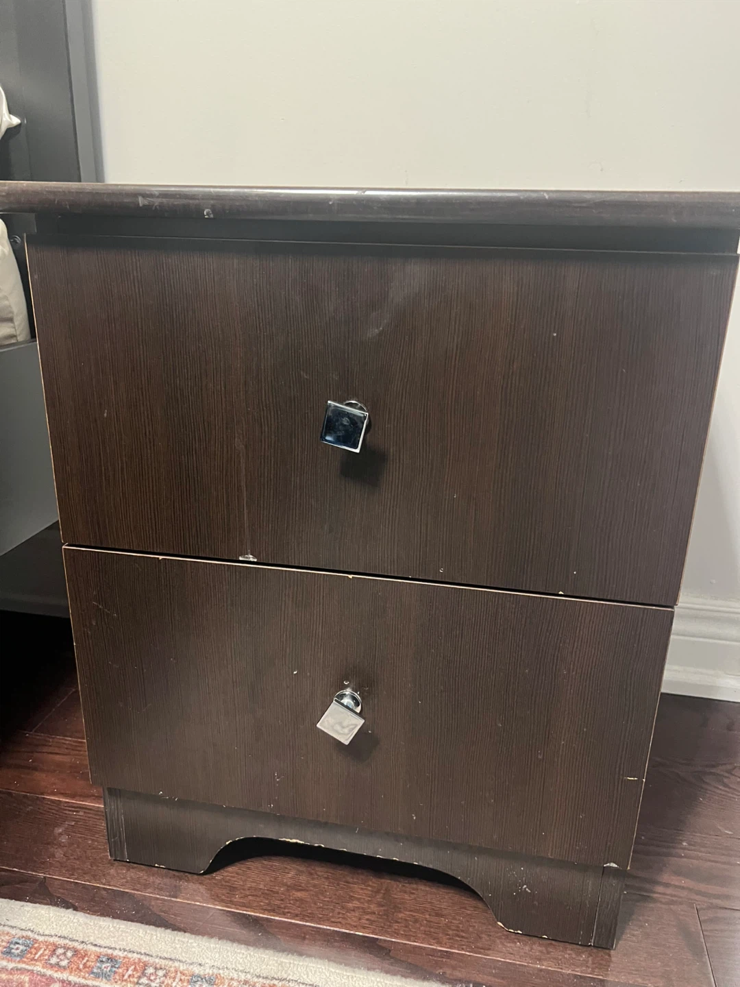 2 Dark Brown 2-Drawer Nightstand - photo 2