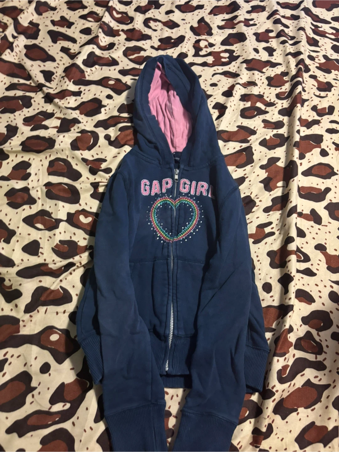 Size 10 Gap Kids Girls Navy Blue Zip-Up Hoodie
