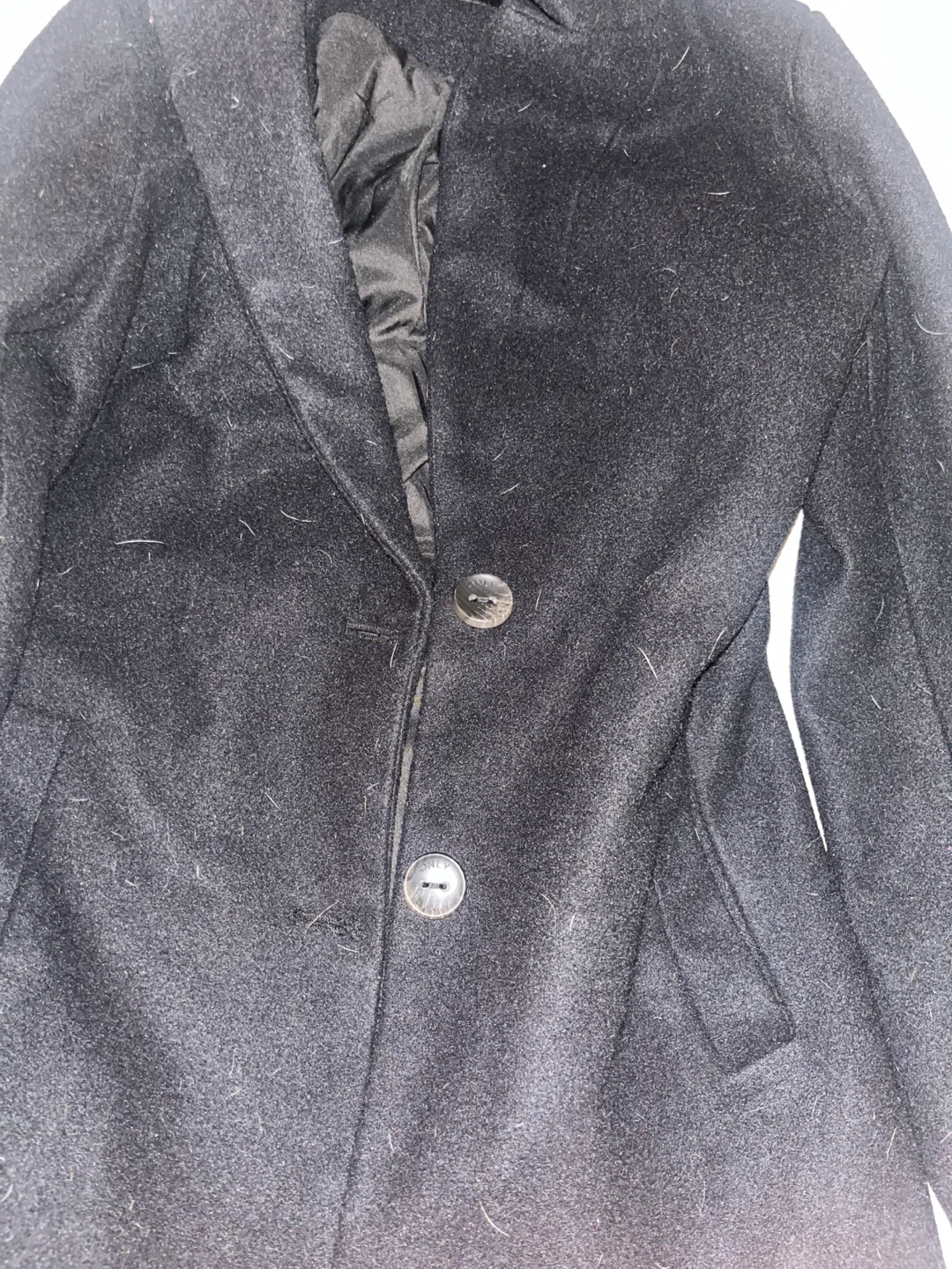 Needs cleaning - ONLY Women's Black Wool Blend Coat - photo 3