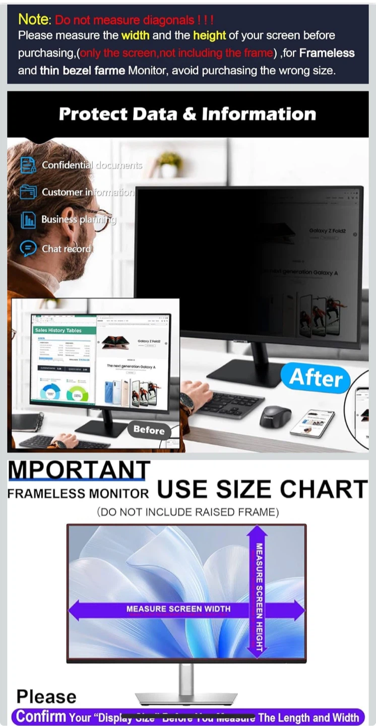 FILM EXT 24" Privacy Screen Protector for 16:9 Aspect Ratio - photo 4
