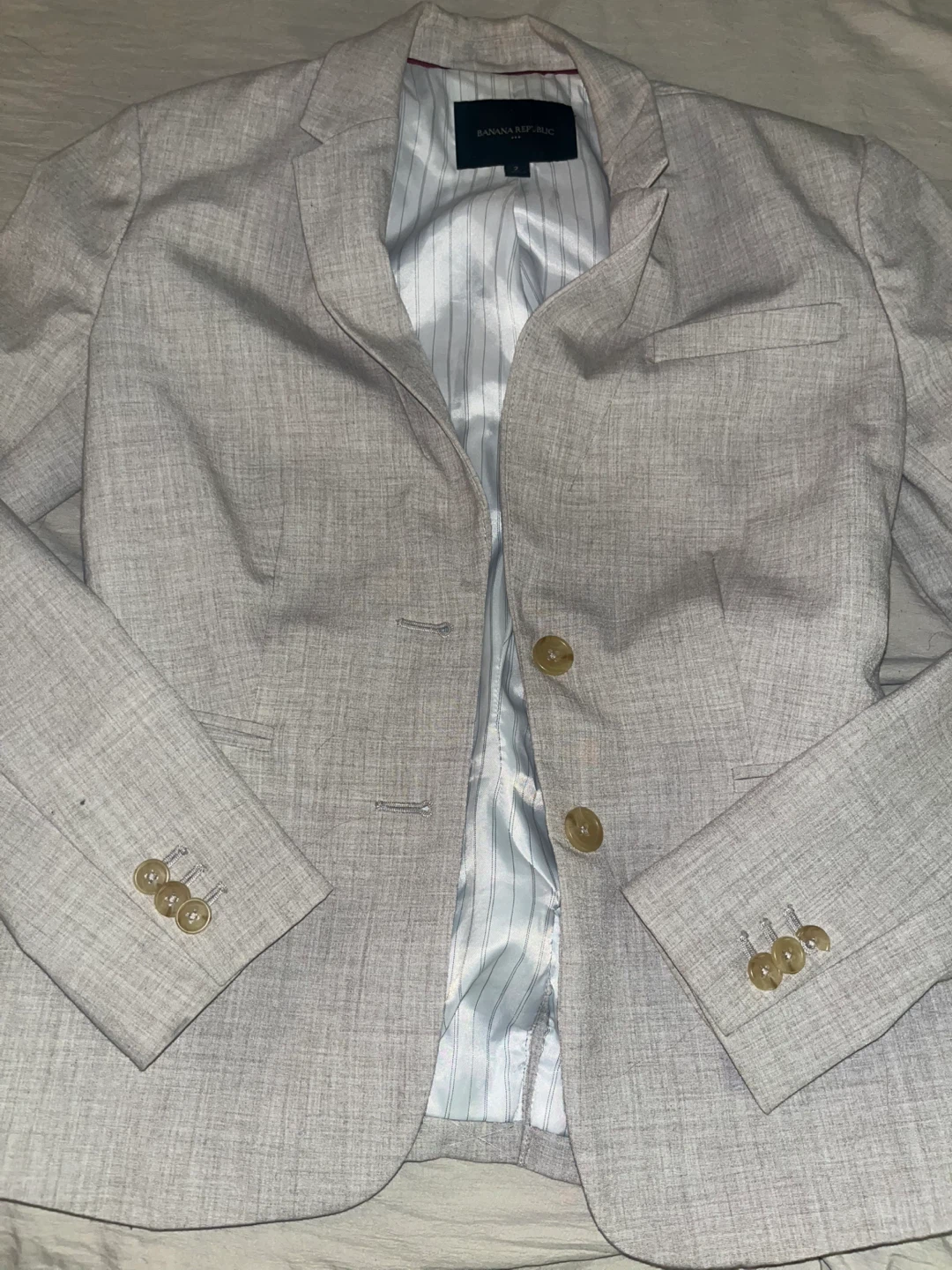 Banana Republic Light Grey Blazer Size 2 - photo 2