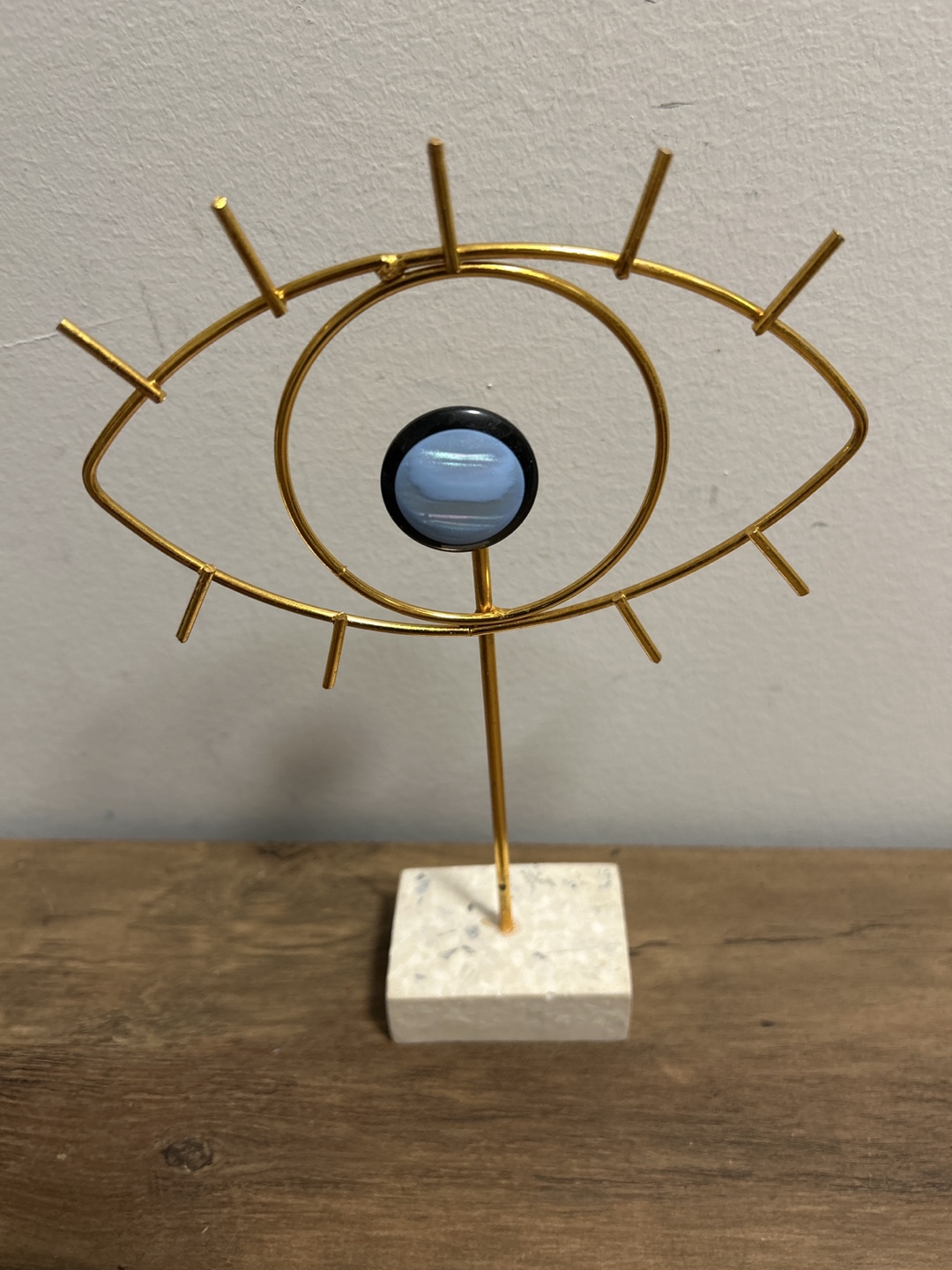 Gold Tone Eye Decor with Marble Base - photo 4