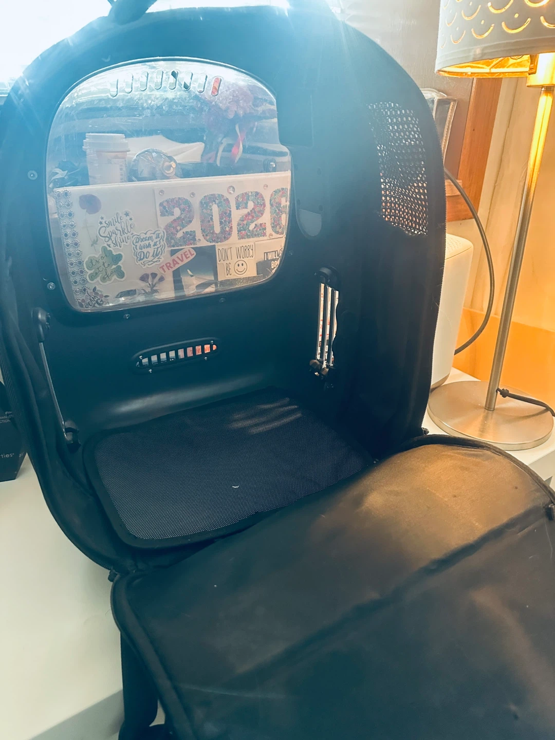 🐾 Modern Cat Backpack Carrier with Fan & Light – $45 OBO - photo 2