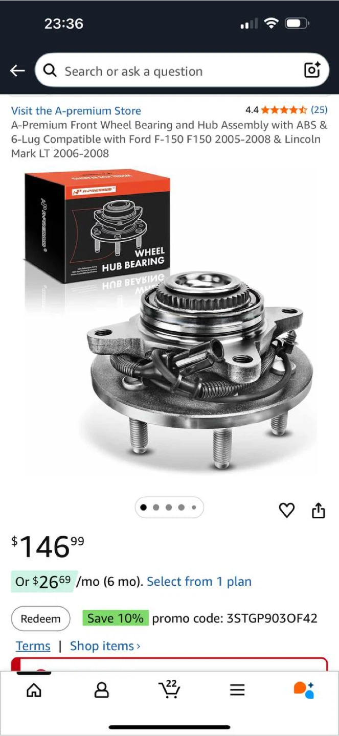 A-Premium Front Wheel Bearing & Hub Assembly… - photo 2