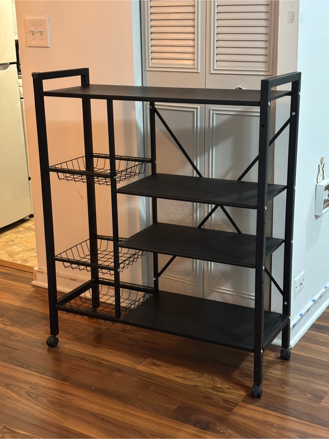 Black Metal Kitchen Baker's Rack Adjustable