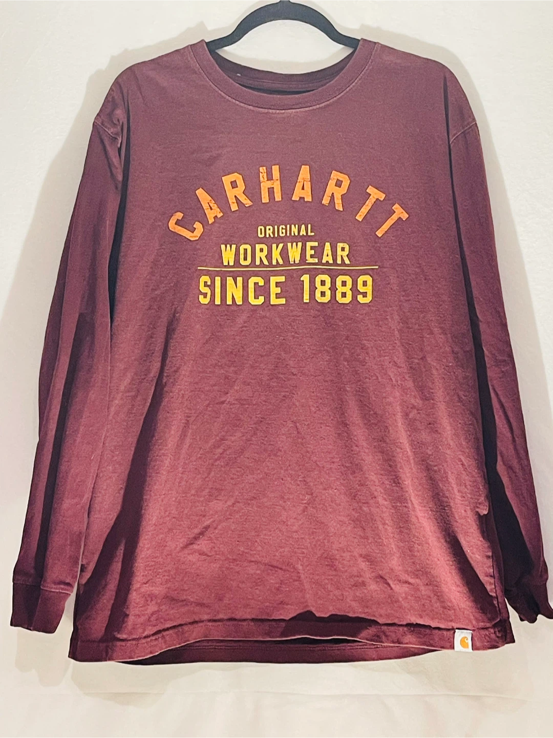 Carhartt Original Fit Long Sleeve T-Shirt - Burgundy - Large
