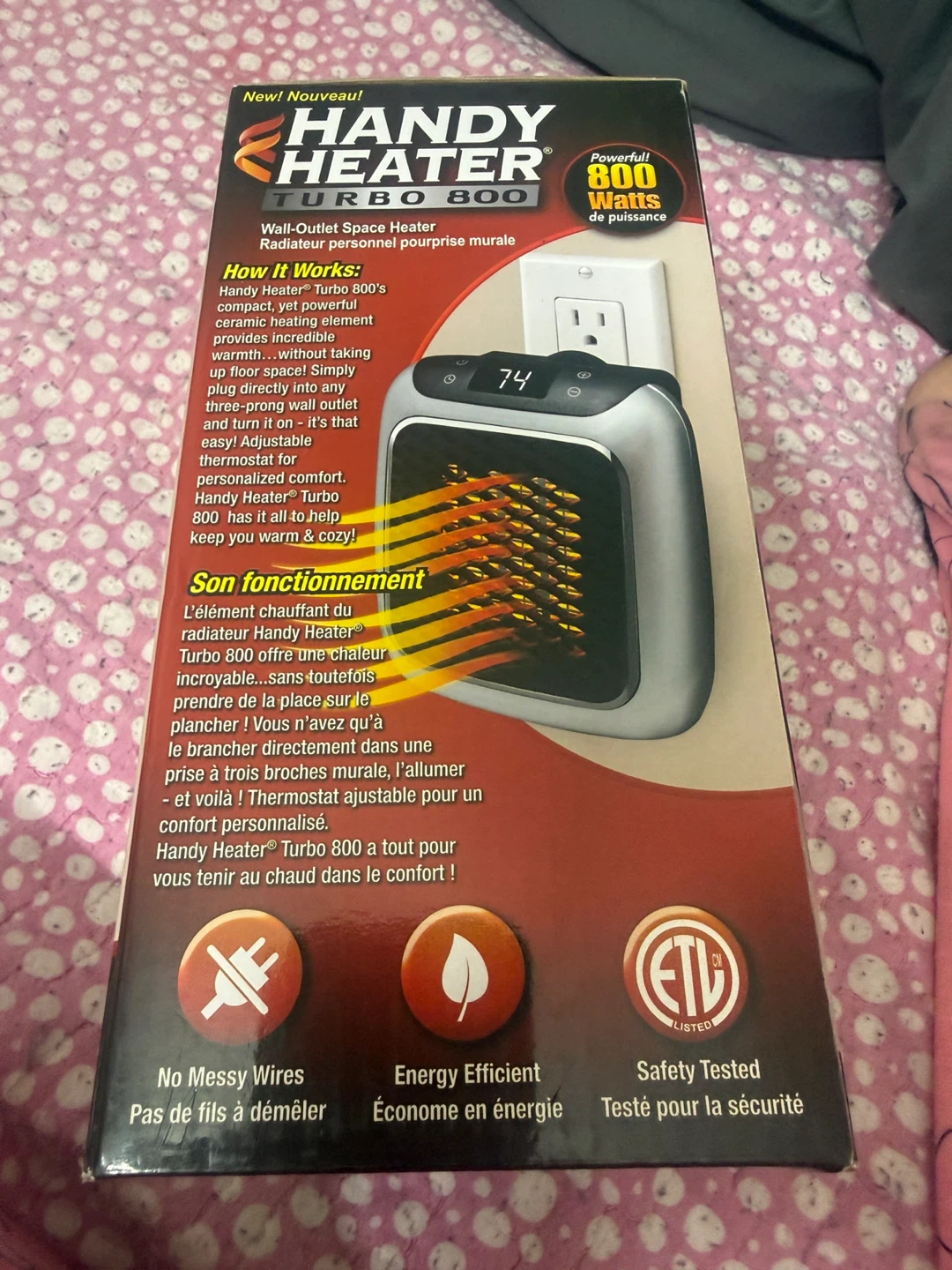 Handy Heater Turbo 800 Wall-Outlet Space Heater - photo 2