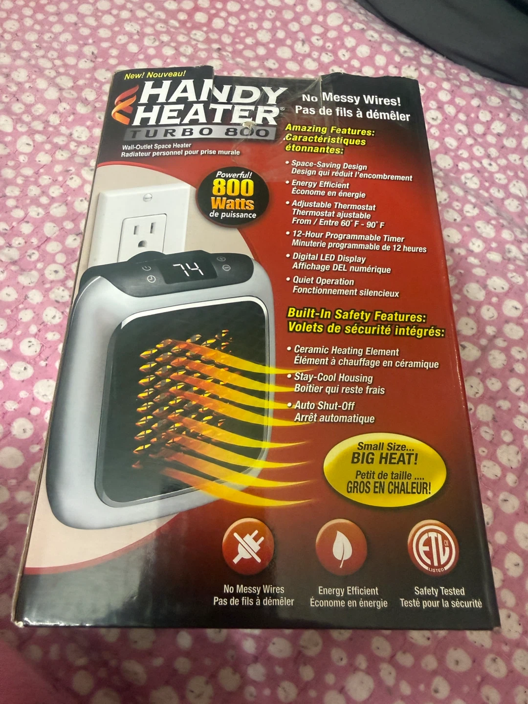 Handy Heater Turbo 800 Wall-Outlet Space Heater