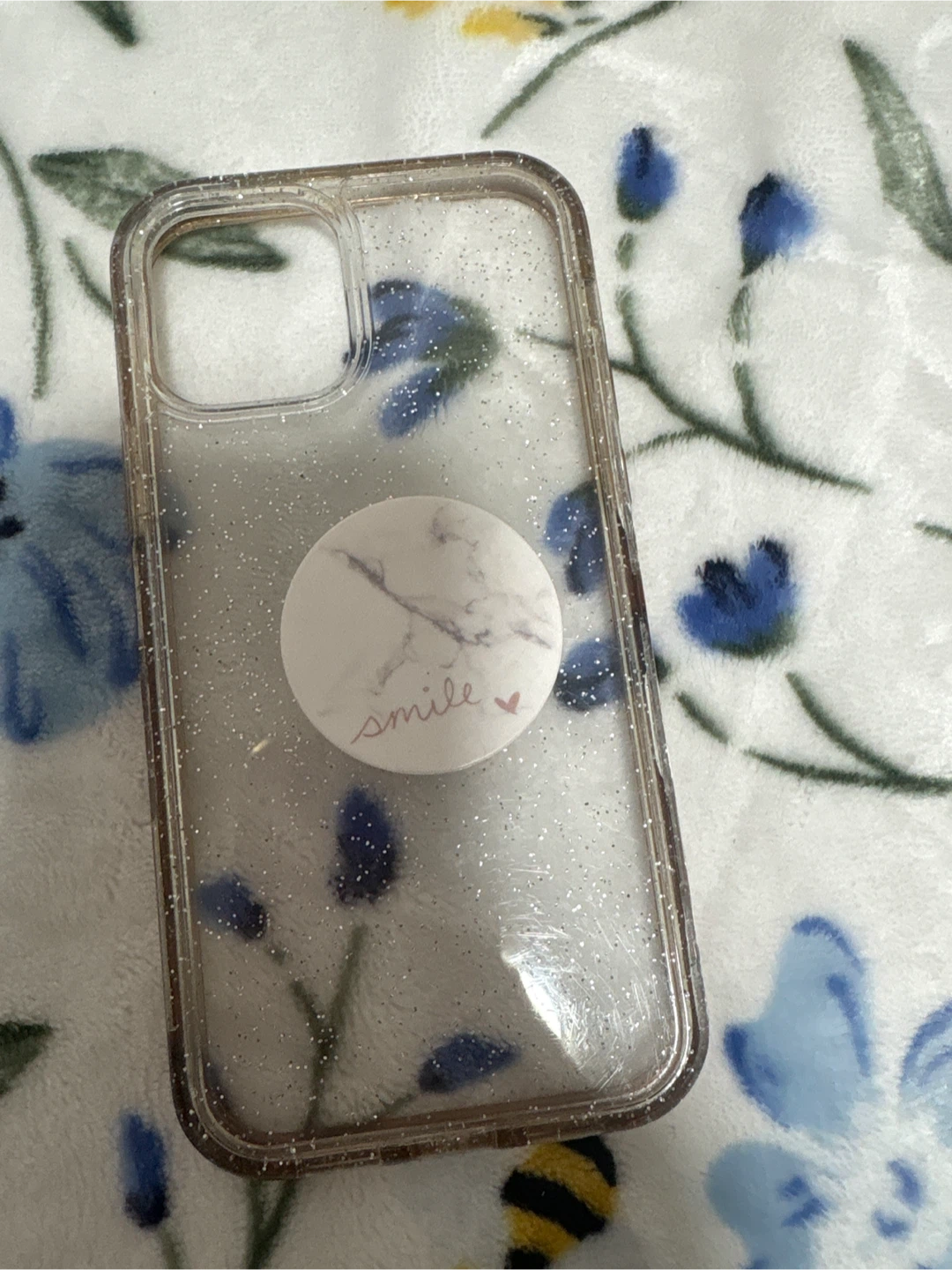 Clear Glitter iPhone12  Case with PopSocket