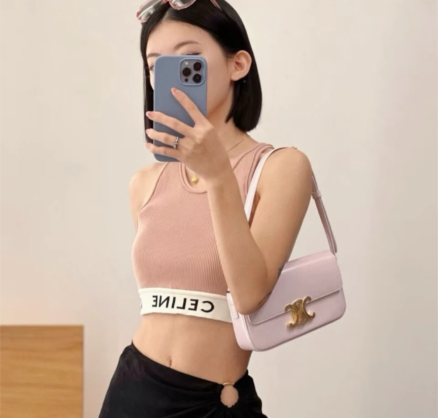 Authentic Celine Pink Ribbed Tank Top Size S - photo 5