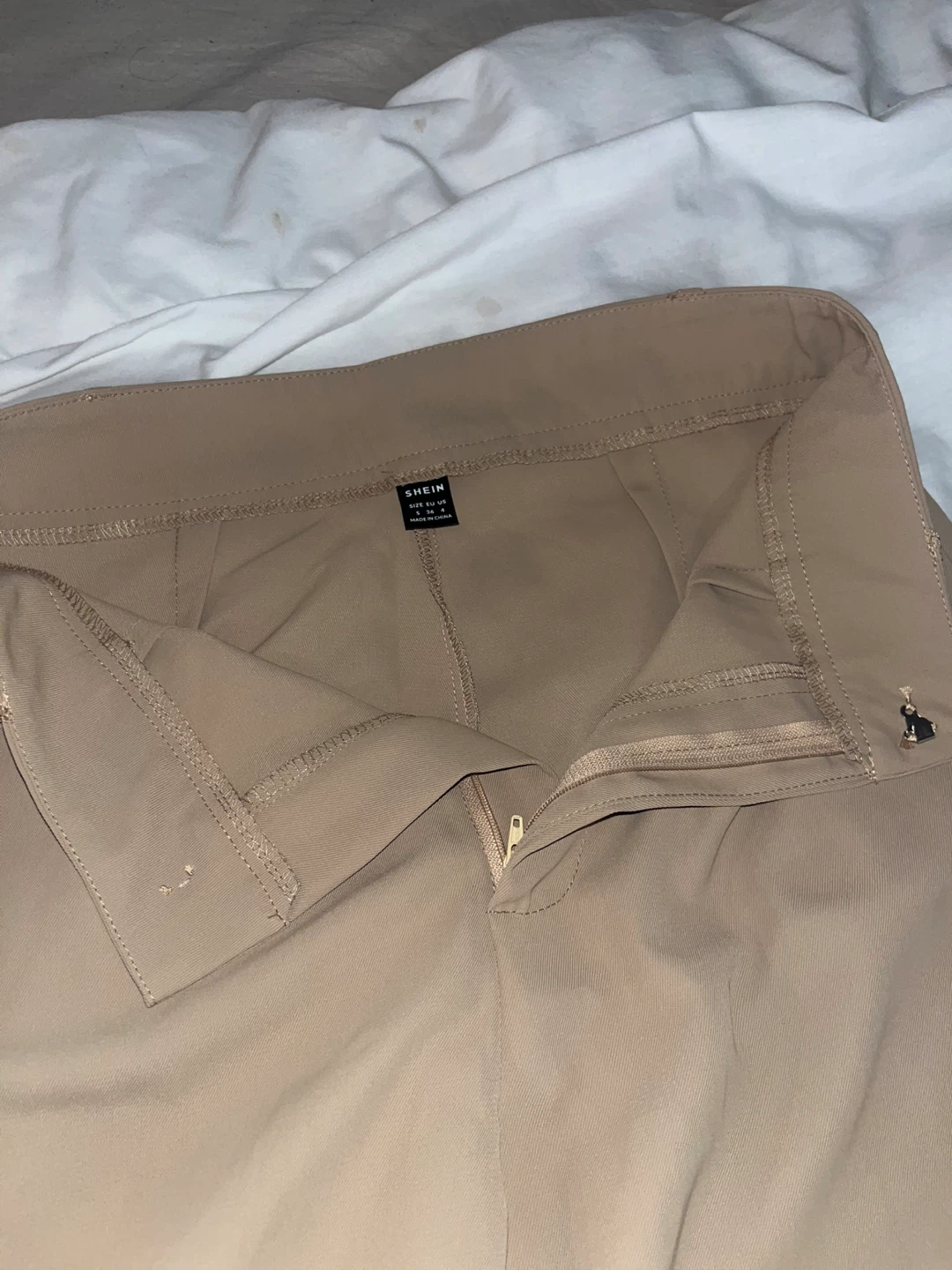 SHEIN Beige Wide Leg Trousers Size US 4 - photo 3