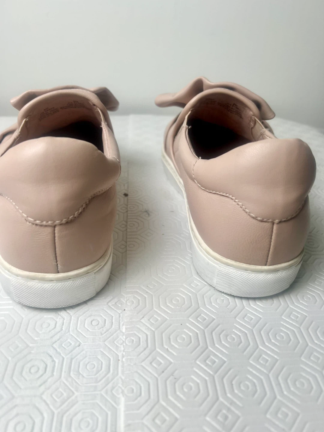 Halogen Pink Leather Slip-On Sneakers with Bow Detail - photo 4