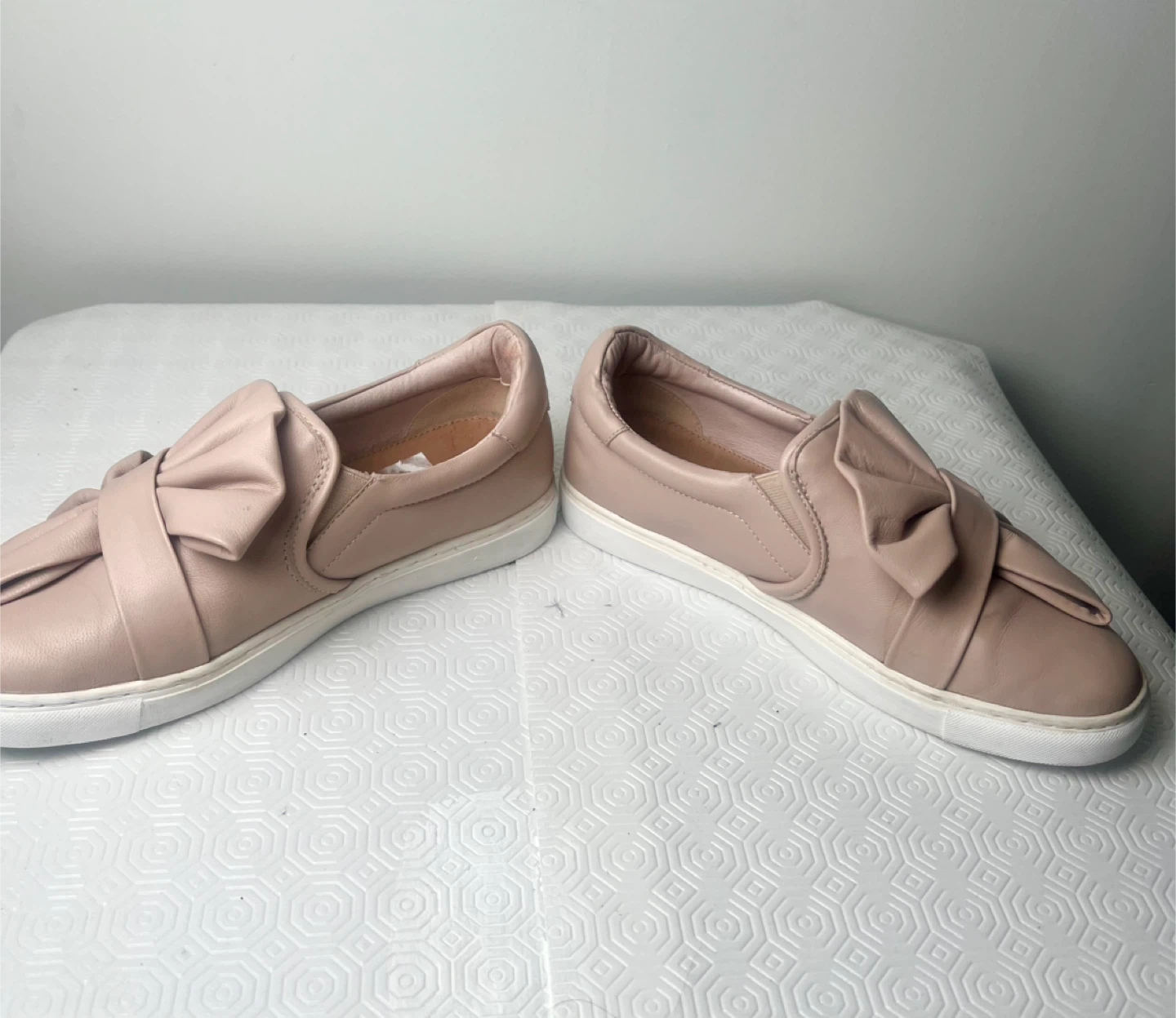 Halogen Pink Leather Slip-On Sneakers with Bow Detail - photo 3