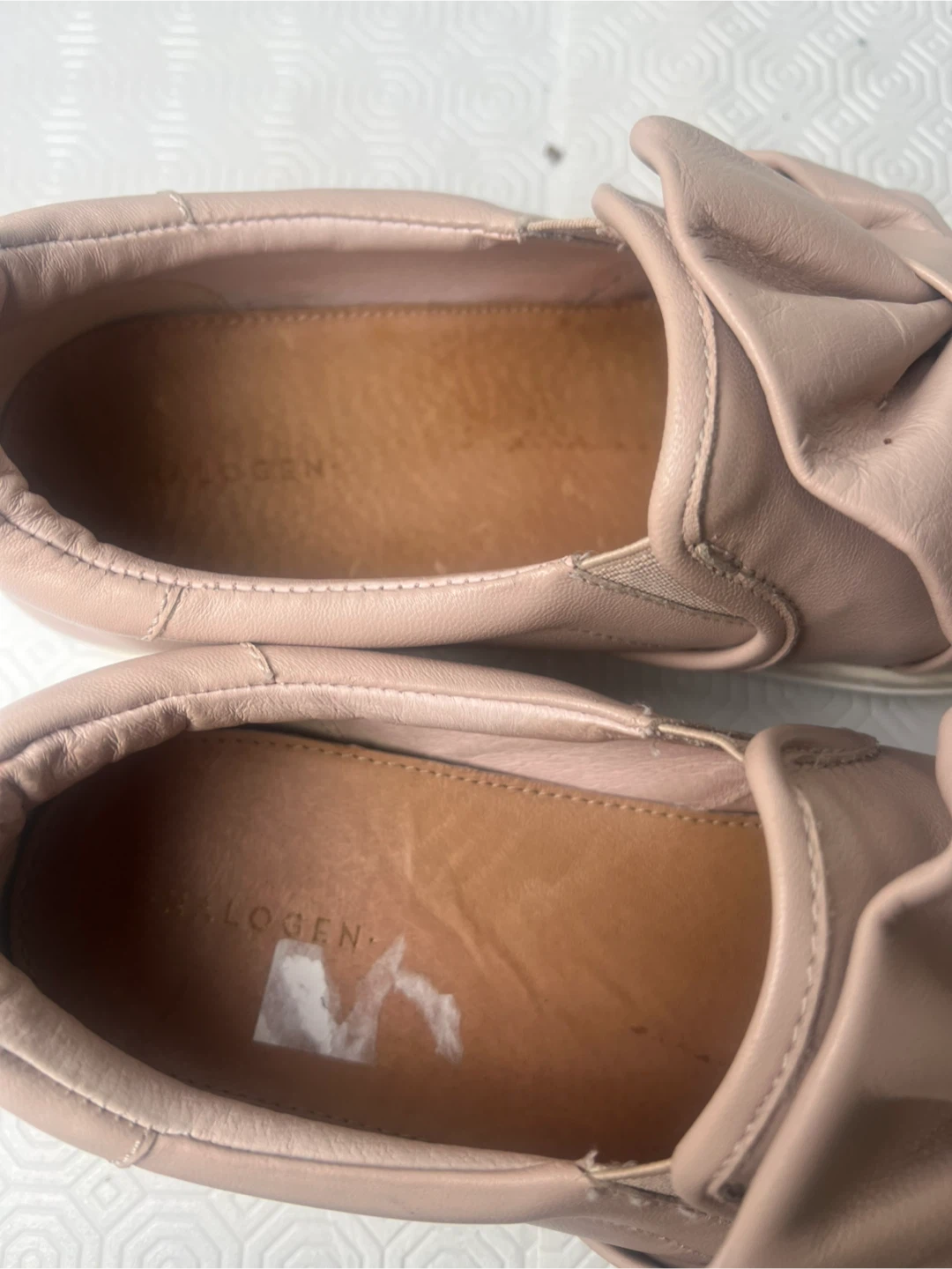 Halogen Pink Leather Slip-On Sneakers with Bow Detail - photo 5