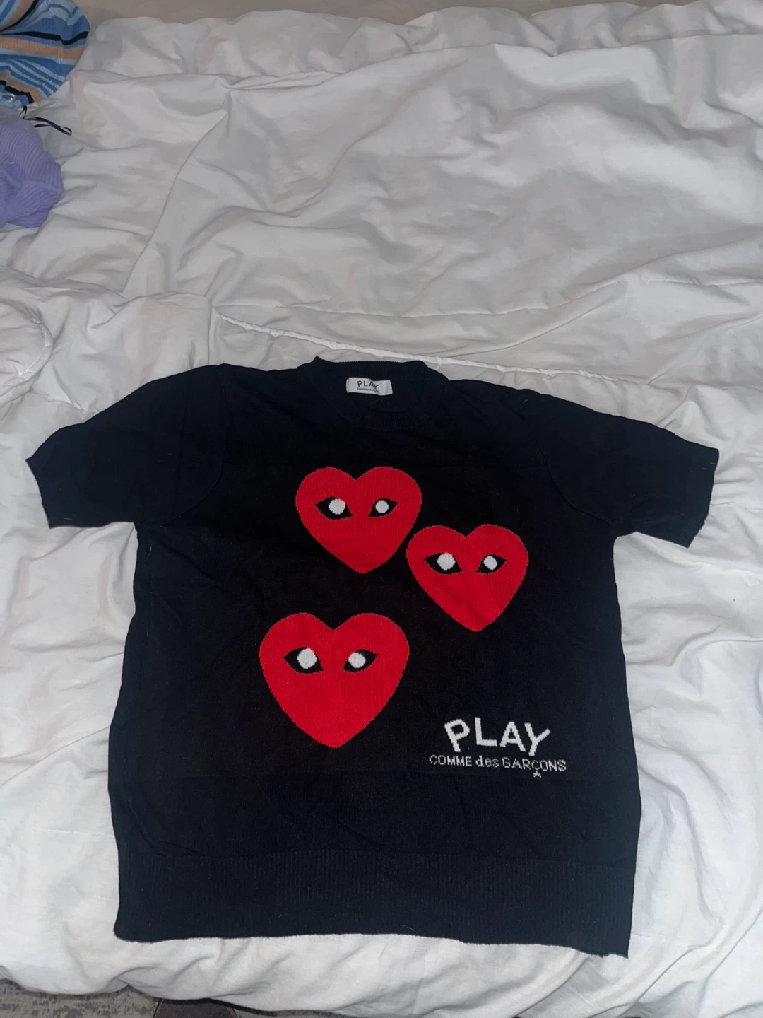 PLAY Comme des Garçons Black Short Sleeve Sweater