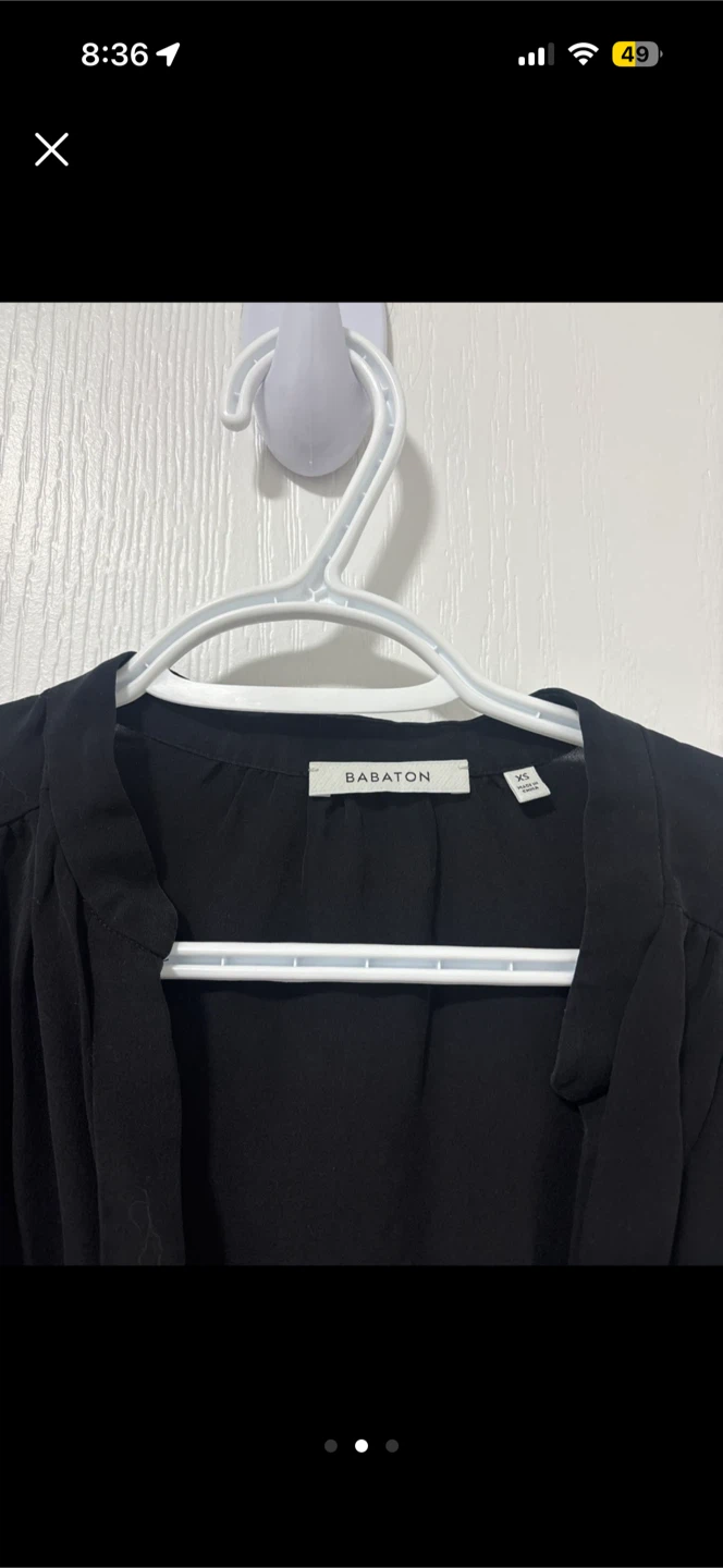 Babaton Black Long Sleeve Mini Dress XS