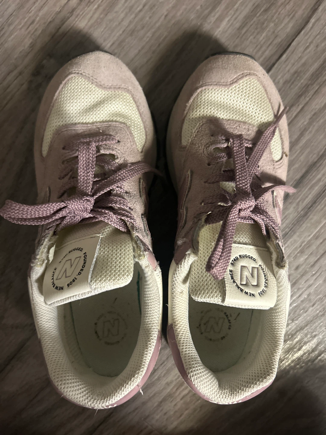 New Balance 574 Lavender/Cream Sneakers - Size 7 - photo 2