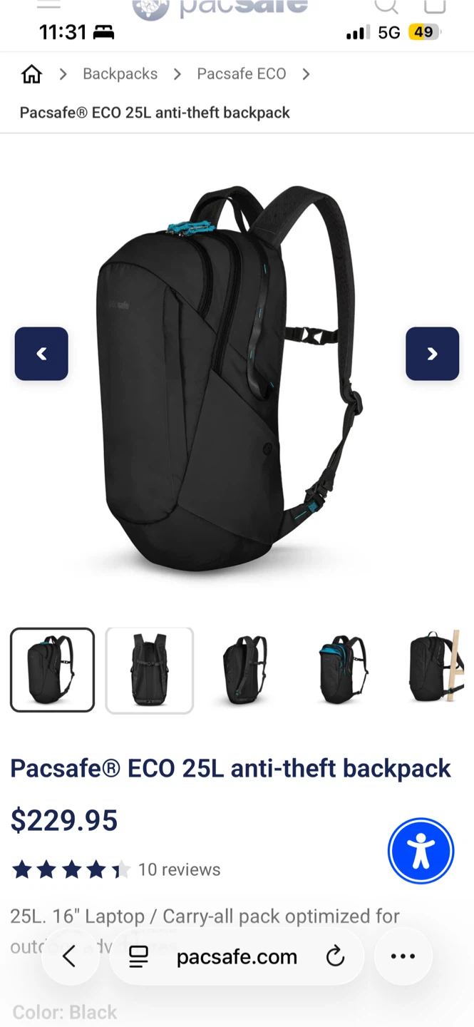 Pacsafe ECO 25L Anti-Theft Backpack