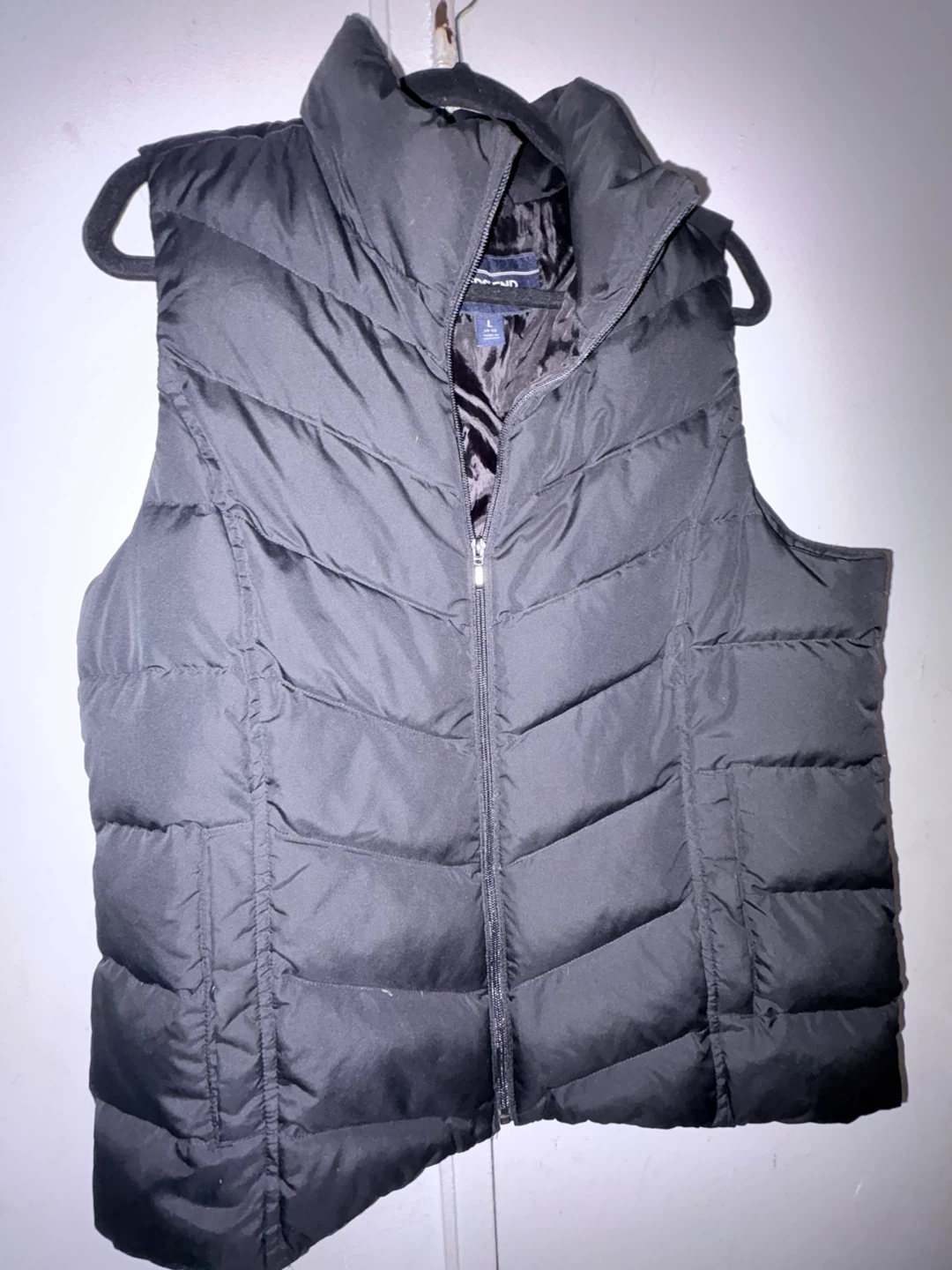 Lands' End Down Puffer Vest Black Size L