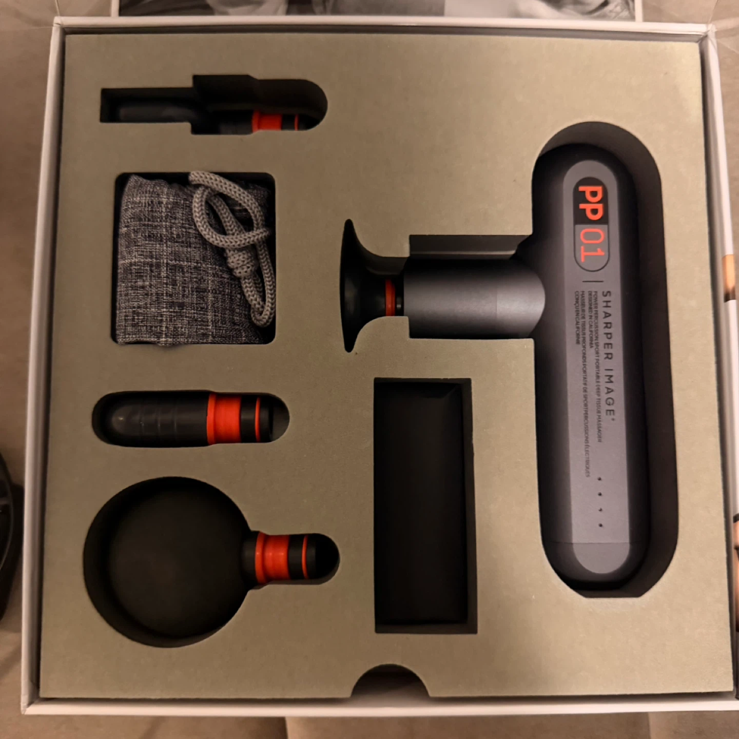 Sharper Image Power Percussion Sport Massage Gun – Like New - photo 3