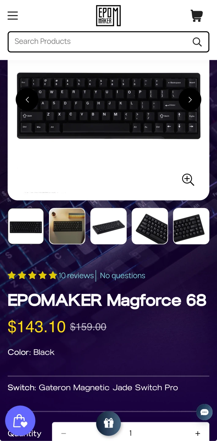 EPOMAKER Magforce 68 Gaming keyboard - Black