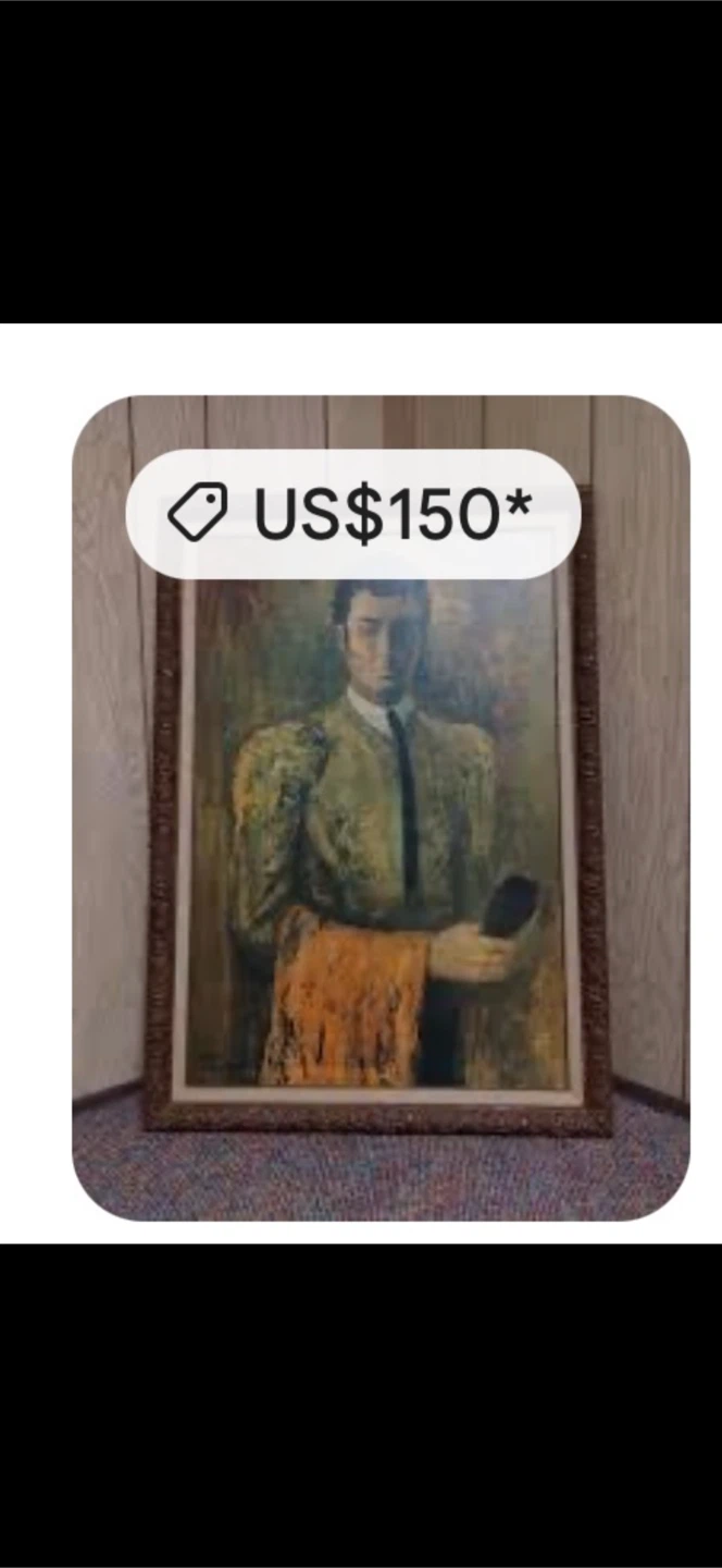 Vintage Portrait Paintings of a Man and Woman