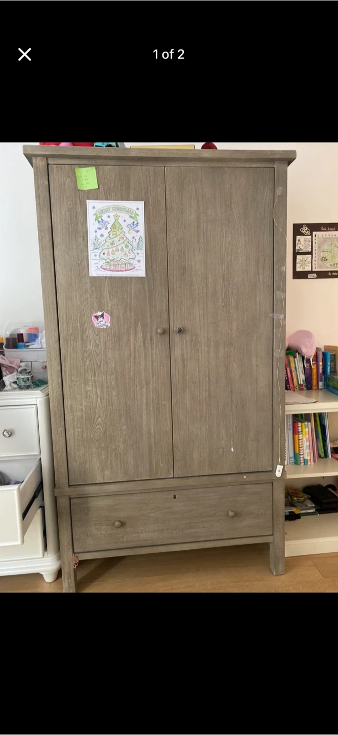 Wooden Wardrobe with Drawer from Pottery Barn