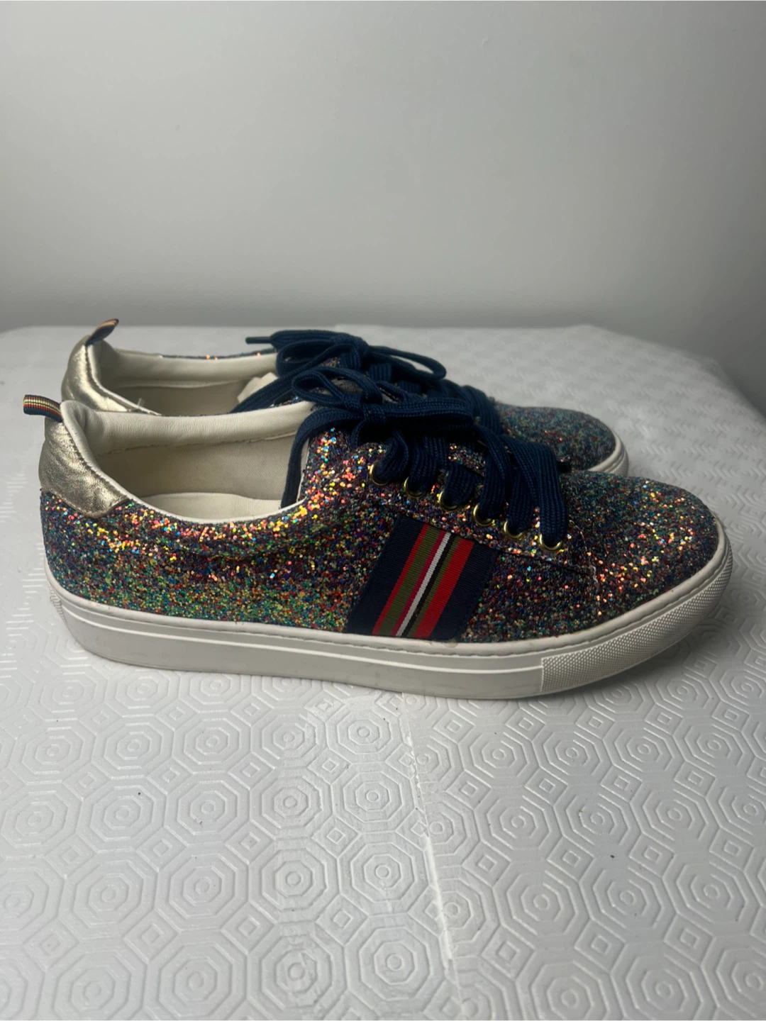 1901 Glitter Sneakers with Stripe Detail - photo 2