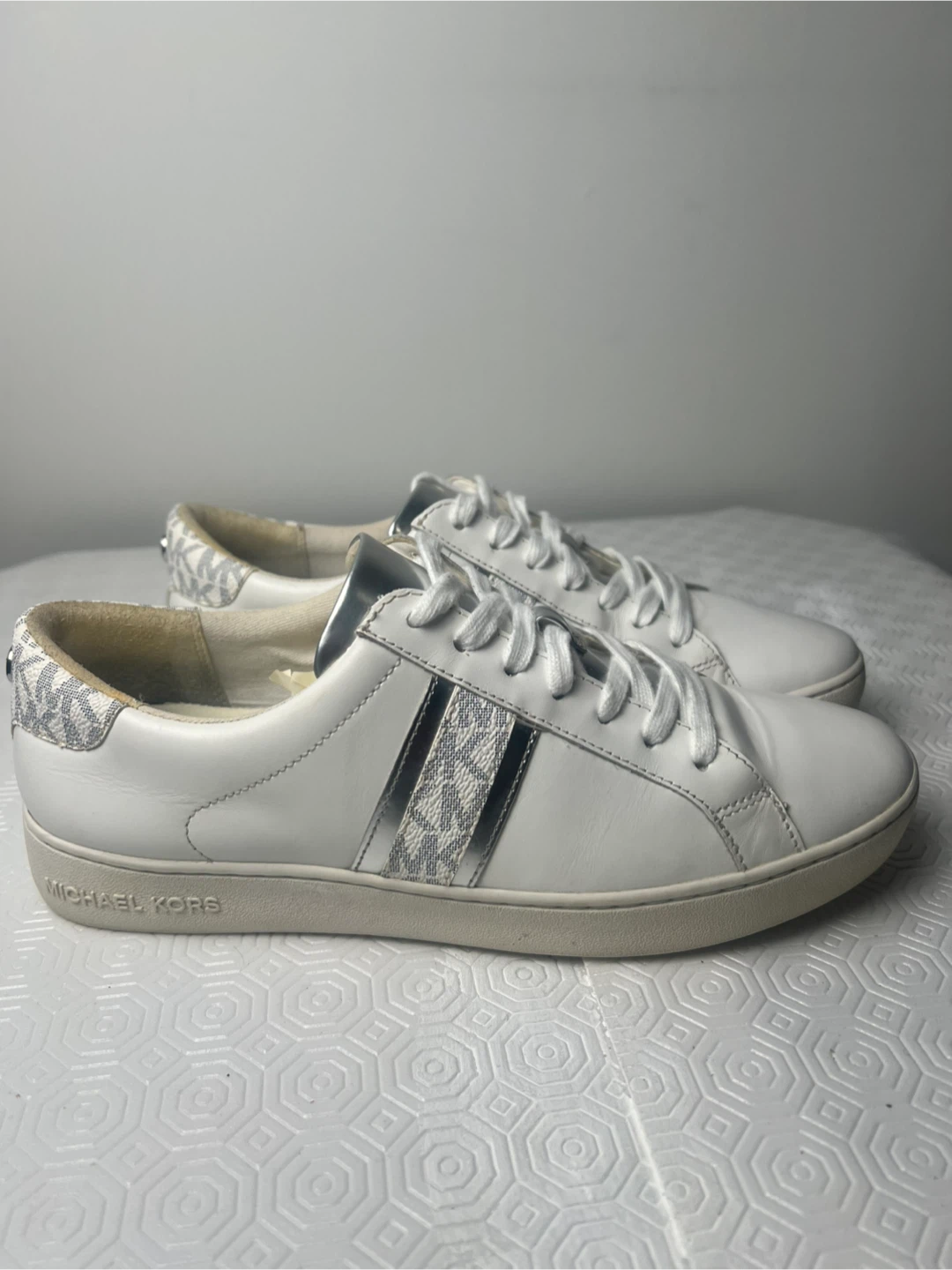 Michael Kors White Leather Sneakers