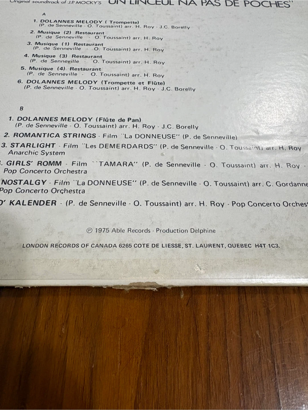 Jean-Claude Borelly Dolannes Melodie Vinyl Record - photo 4