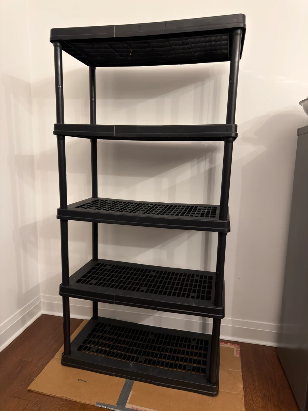 Black 5-Shelf Plastic Storage Unit