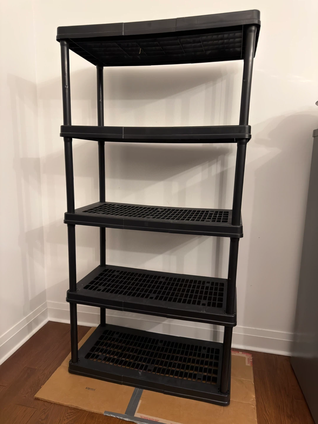 Black 5-Shelf Plastic Storage Unit - photo 2