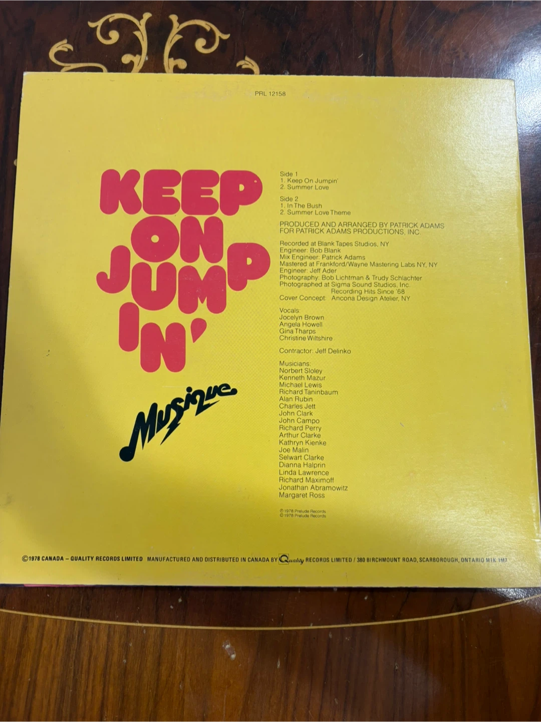 Keep On Jumpin' Musique Vinyl Record PRL 12158 - photo 2