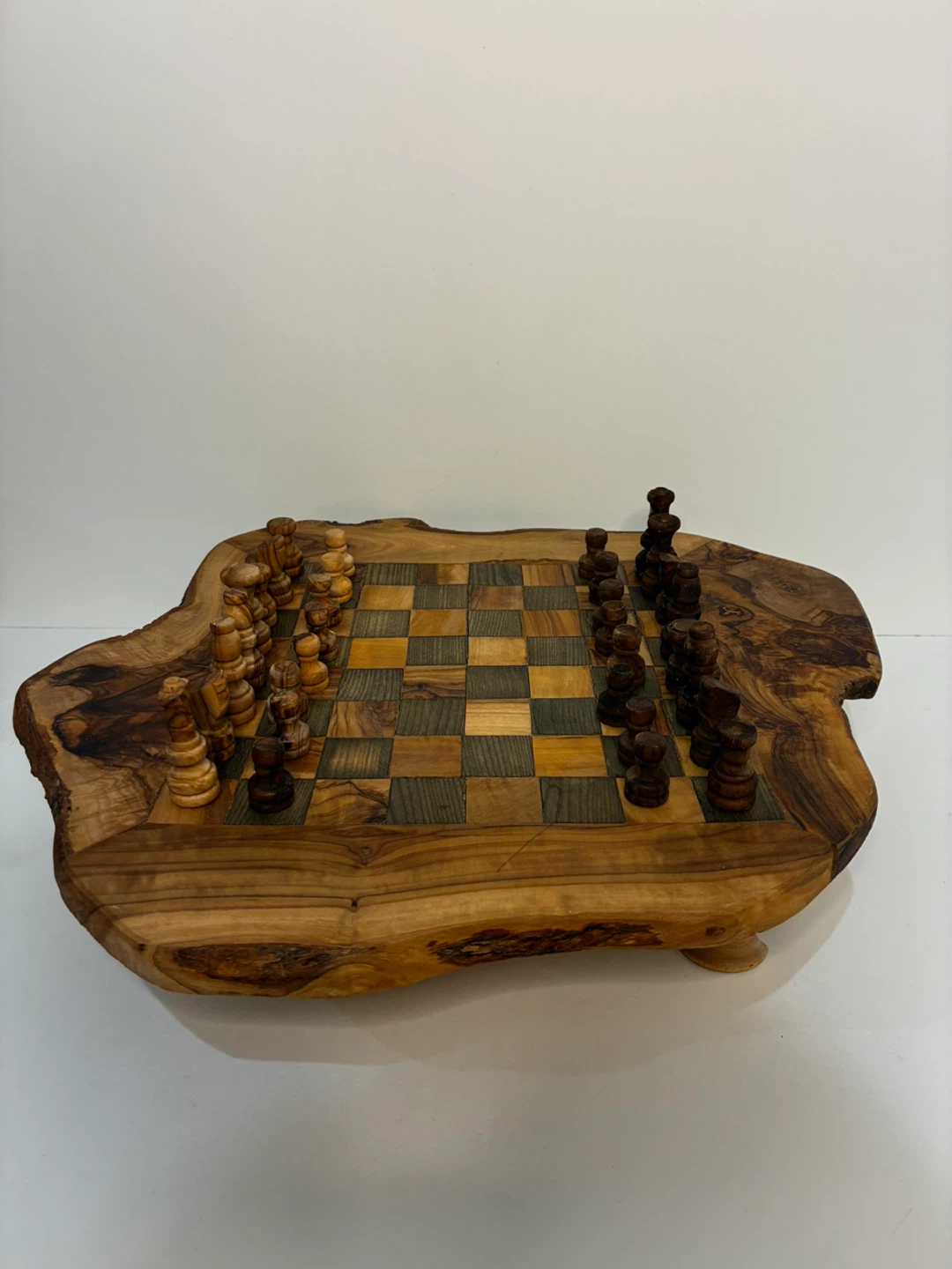 Handmade Wooden Chess Board with Rustic Live Edge - photo 4