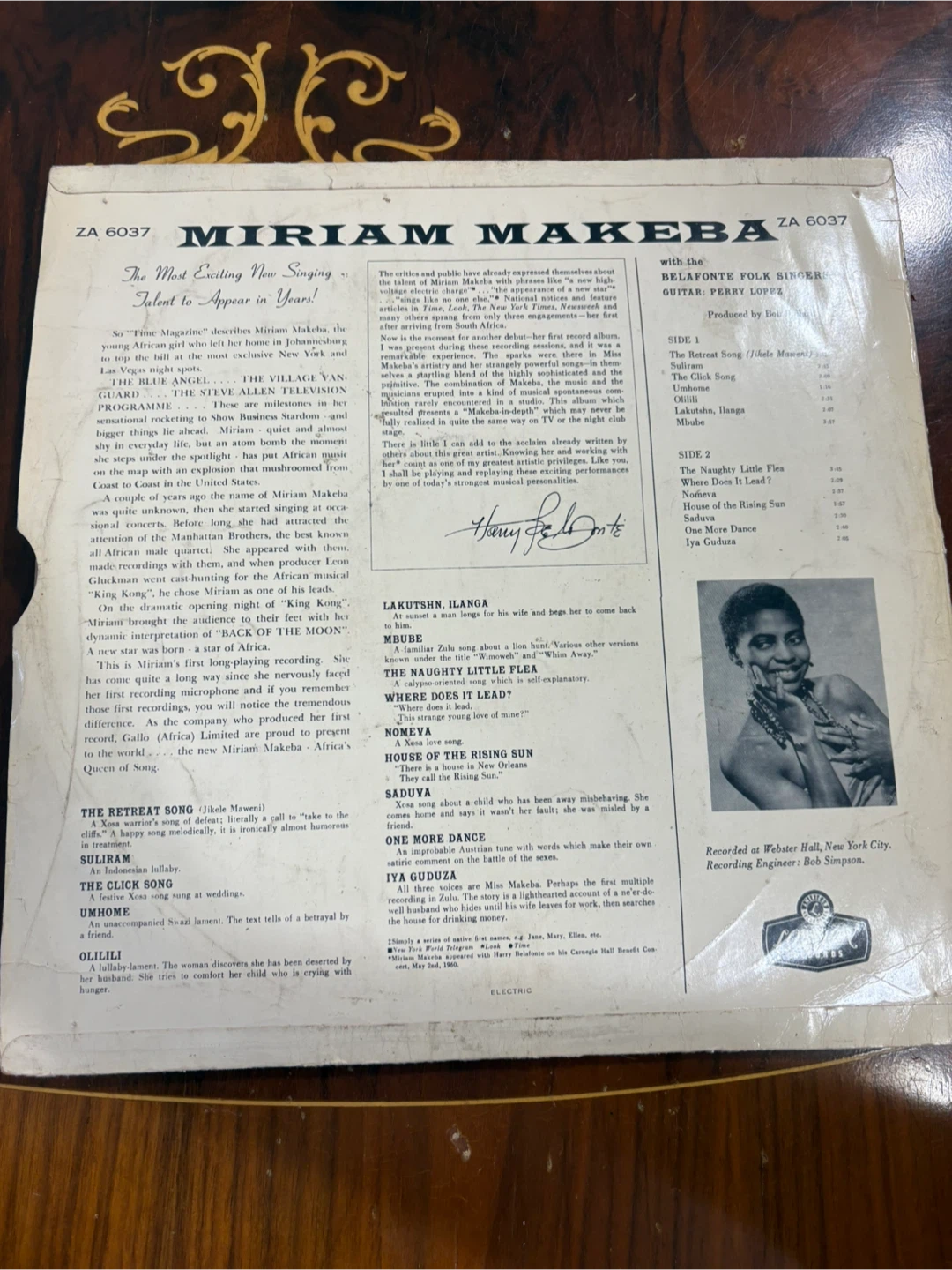 Miriam Makeba of King Kong Fame Vinyl Record - photo 2