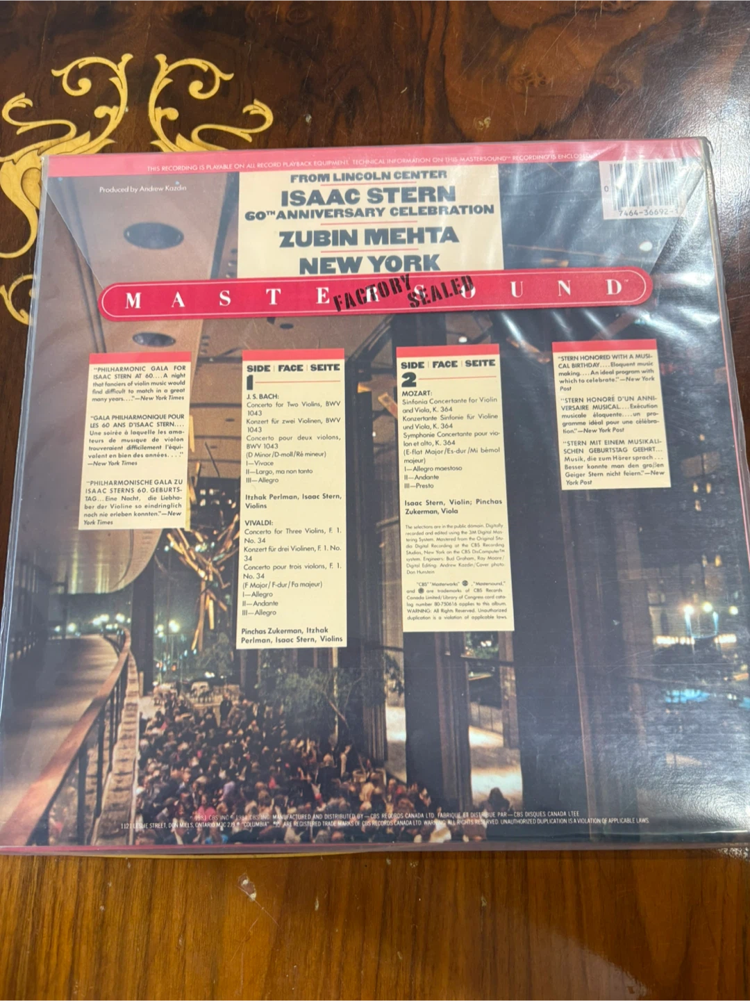 Rare Factory Sealed CBS 60th Anniversary -Isaac Stern - photo 2